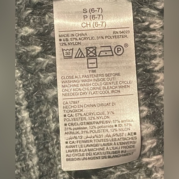 🆕 RESERVED X Old Navy Girls Cropped Space-Dye Cardigan Sweater Black Girls - Picture 7 of 11